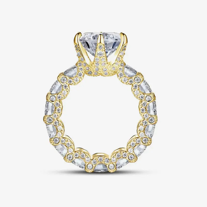 Deluxe Ring 925 Sterling Silver, 18K Gold